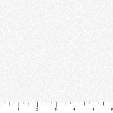 Basically Black and White Quilt Fabric - Voronoi in White - 10725-10