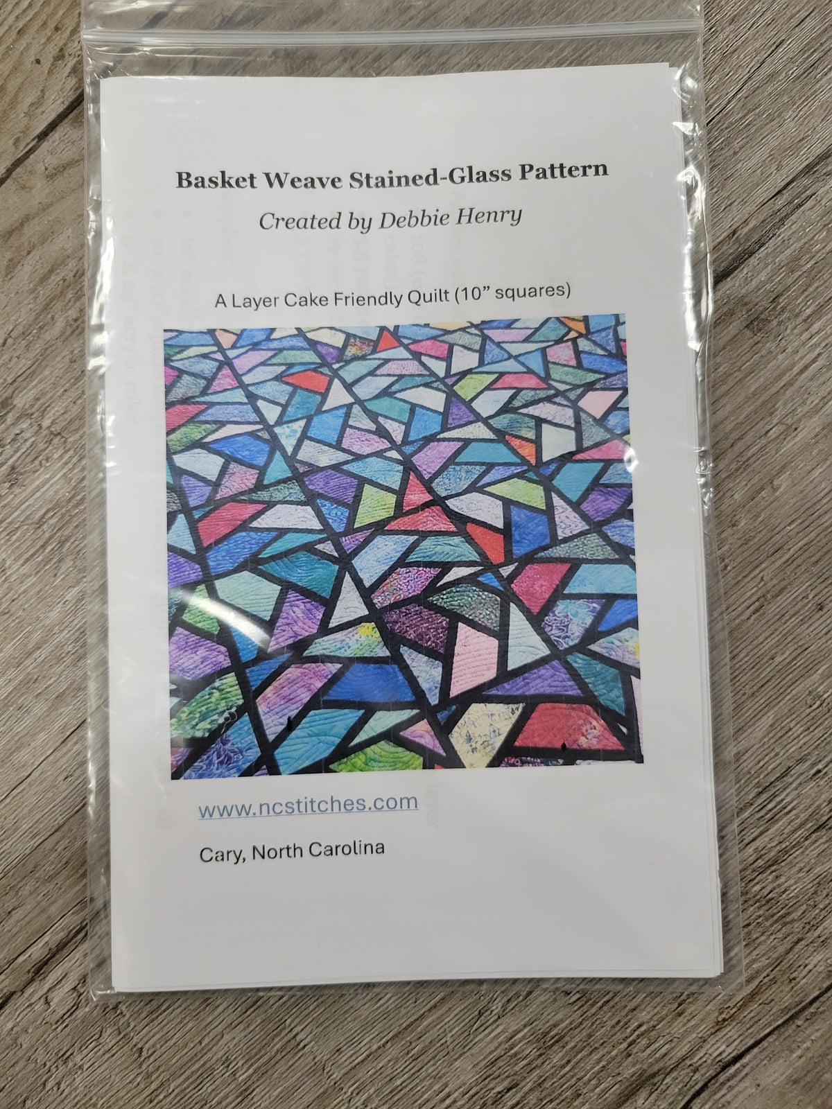 Basket Weave Stained-Glass Quilt Pattern by Debbie Henry - BWSG