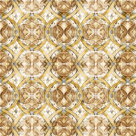 Bear Hugs Quilt Fabric - Geo Medallion in Gold - 2600-30066-S