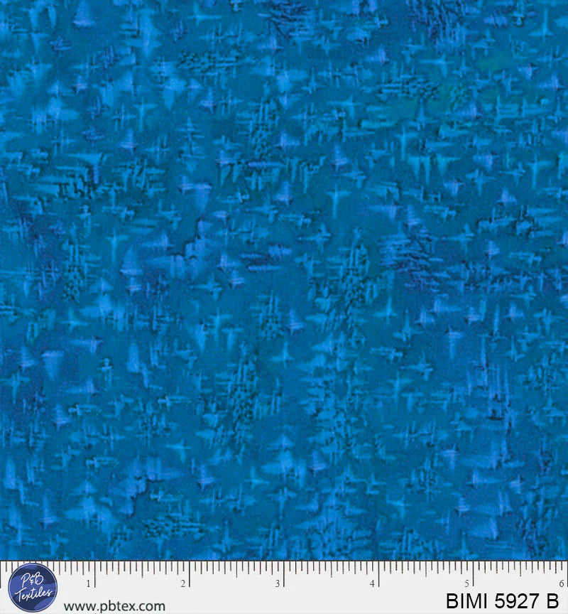 Bear in Mind Quilt Fabric - Crosshatch Texture in Blue - BIMI 05927 B