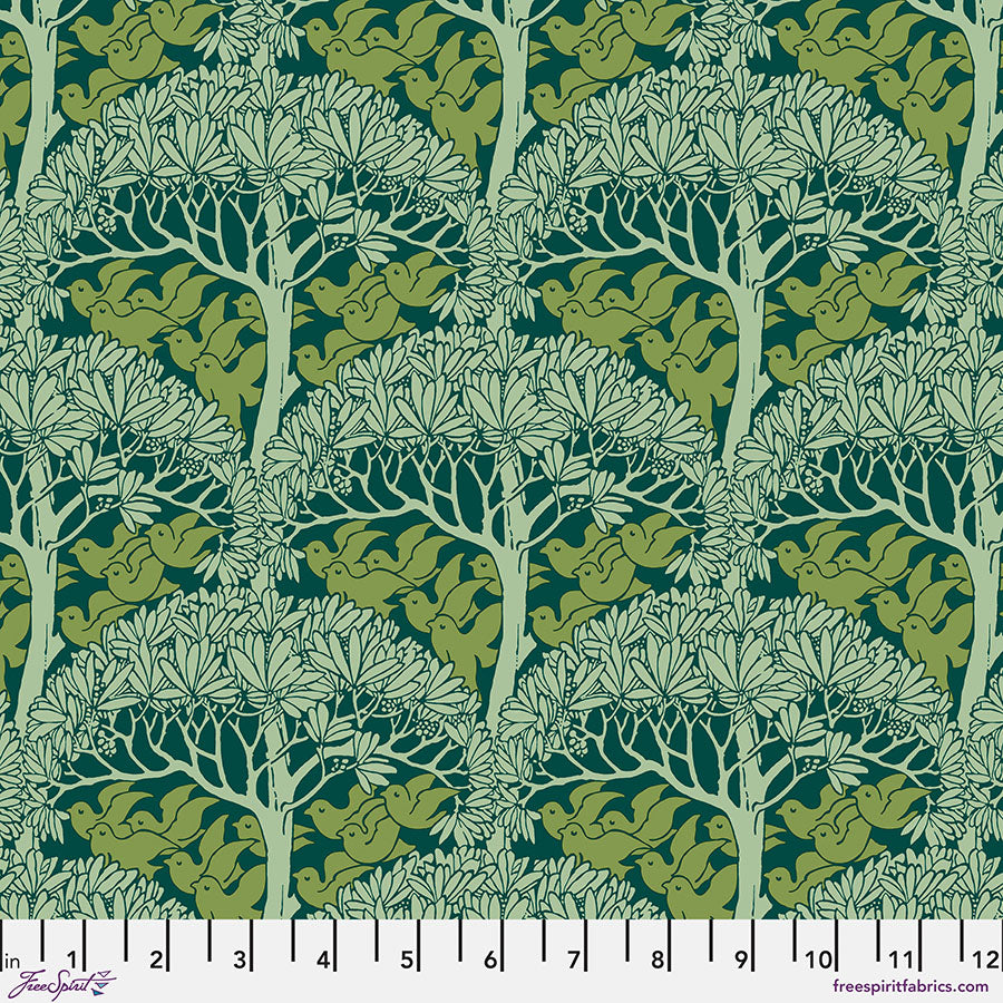Bedford Park Quilt Fabric by Morris Co - The Savaric in Forest Green - PWWM137.FOREST