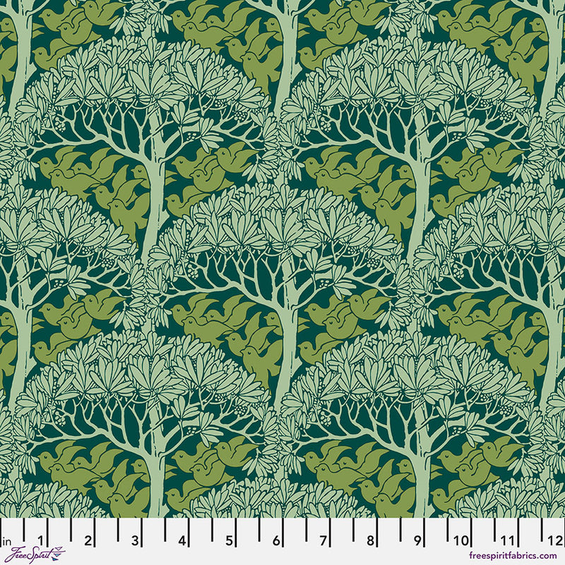 Bedford Park Quilt Fabric by Morris Co - The Savaric in Forest Green - PWWM137.FOREST