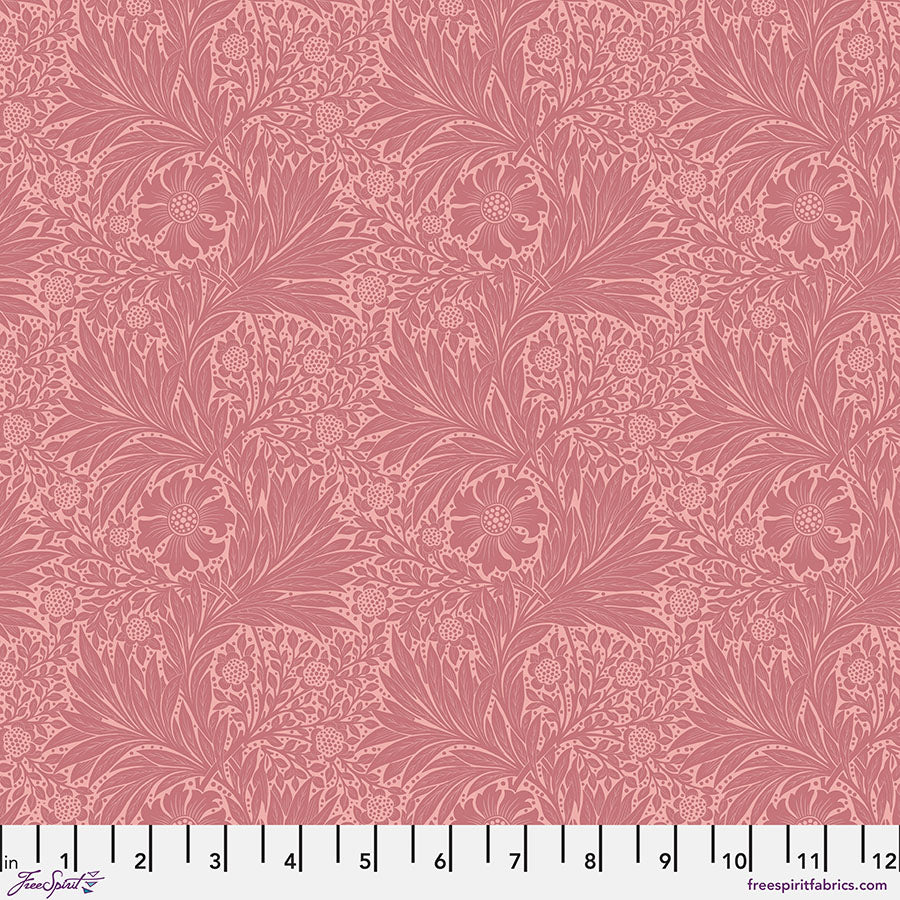 Bedford Park Quilt Fabric by Morris & Co - Marigold in Rose Pink - PWWM006.ROSE
