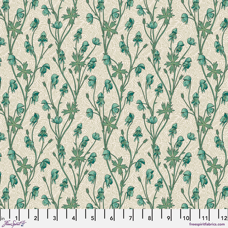 Bedford Park Quilt Fabric by Morris Co - Small Monkshood in Mineral Multi - PWWM140.MINERAL