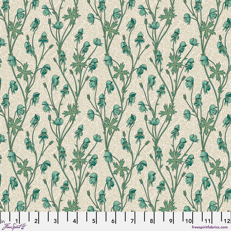Bedford Park Quilt Fabric by Morris Co - Small Monkshood in Mineral Multi - PWWM140.MINERAL