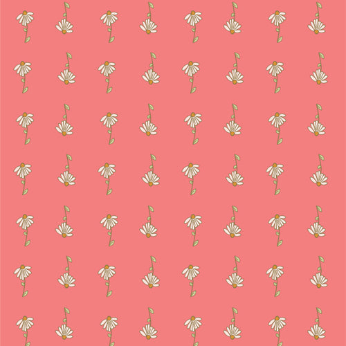 Bedtime Stories Quilt Fabric - Daisy Symphony in Pink - BES31109