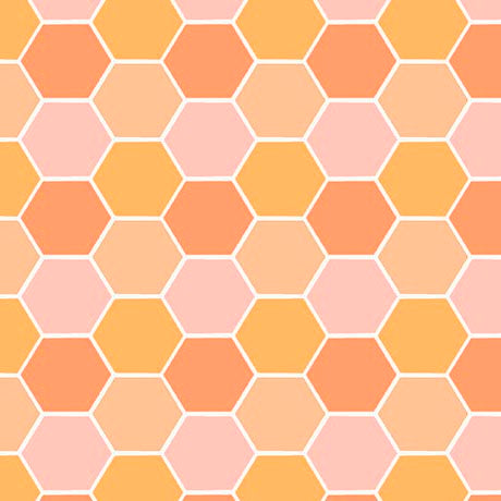 Bee Kind and Curious Quilt Fabric - Honeycomb in Orange - 2600 31238 O