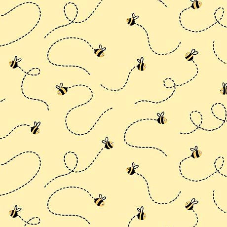 Bee Kind and Curious Quilt Fabric - Bee Swirl in Butter Yellow - 2600 31240 S