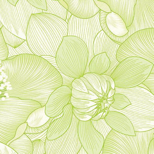 Begins with Mum Quilt Fabric - Poppies in Lime Green - 13691-42