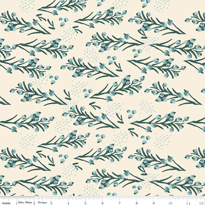 Bellissimo Gardens Quilt Fabric - Berries in Cream - C13832-CREAM