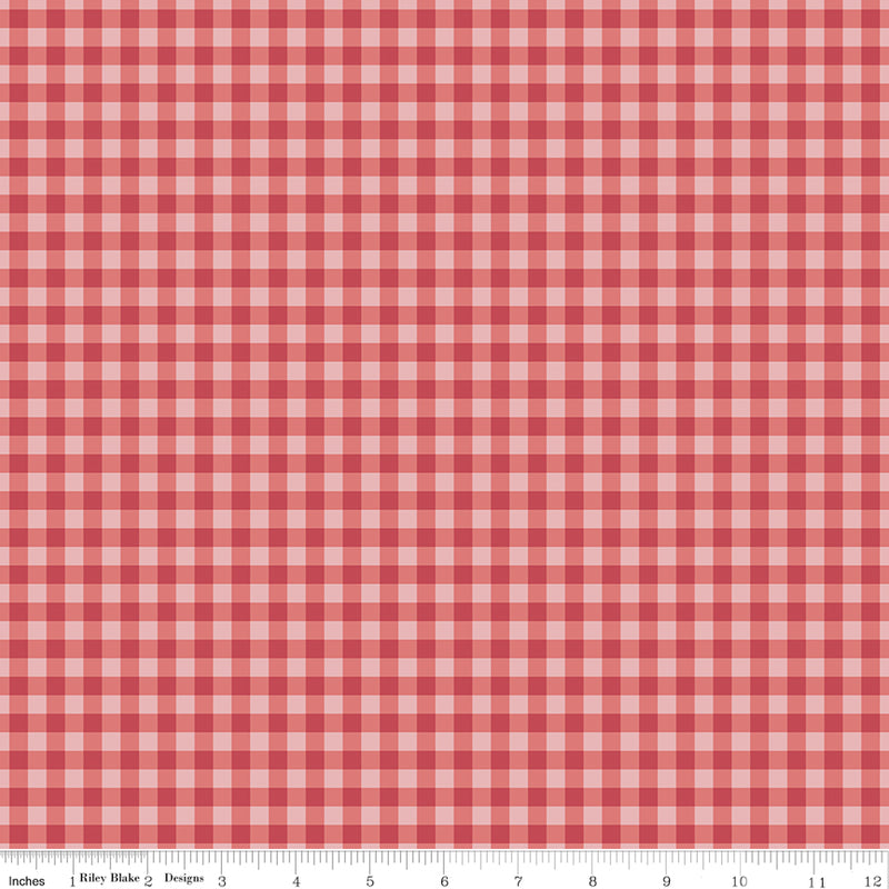 Bellissimo Gardens Quilt Fabric - Gingham in Red - C13835-RED