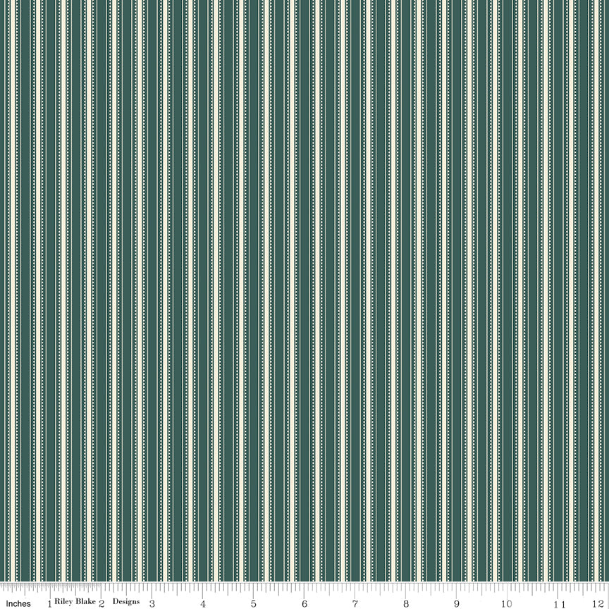 Bellissimo Gardens Quilt Fabric - Stripe in Jade Green - C13834-JADE