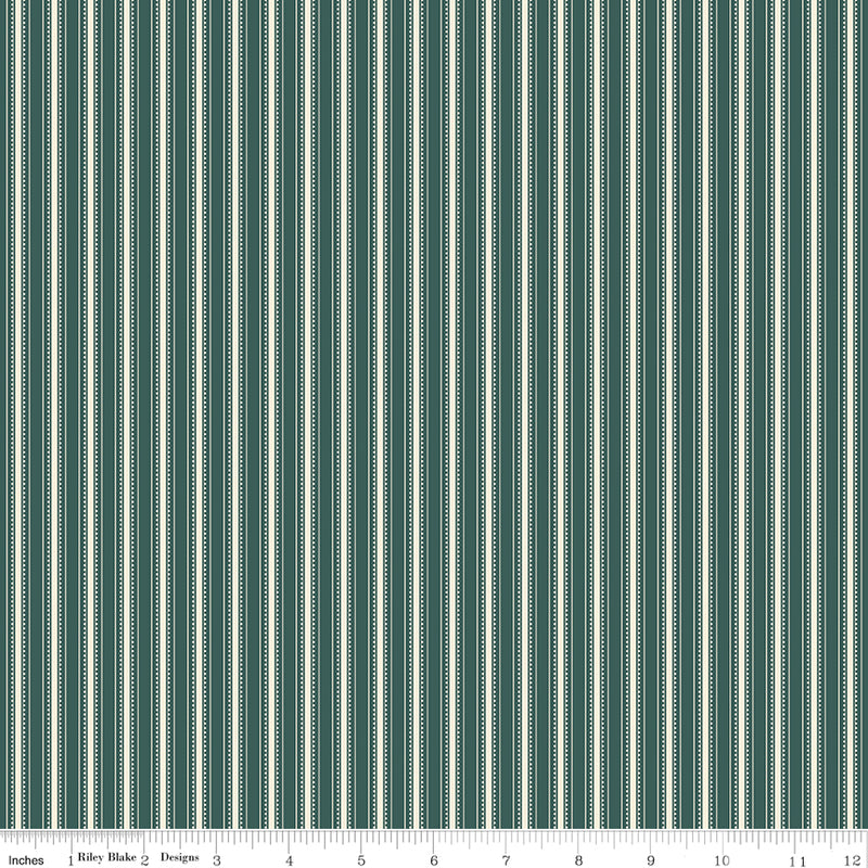 Bellissimo Gardens Quilt Fabric - Stripe in Jade Green - C13834-JADE