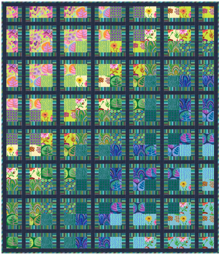 Bento Box Cool Quilt Kit - featuring Kaffe Fassett Collective February 2025 - BENTO-KIT