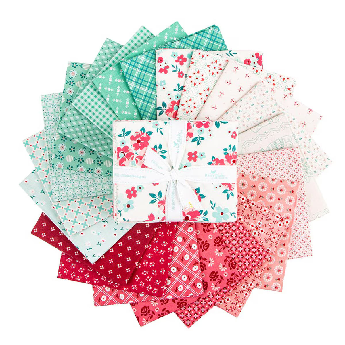 Berry and Sage Quilt Fabric by Lori Holt - 21 piece Warm Fat Quarter Bundle - FQ-17380-21