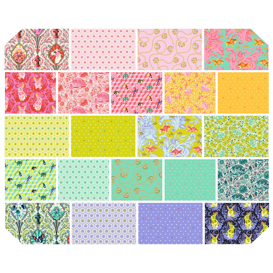 Besties Quilt Fabric by Tula Pink - 10" Charm Pack - set of 42 10" squares - FB610TP.BESTIES