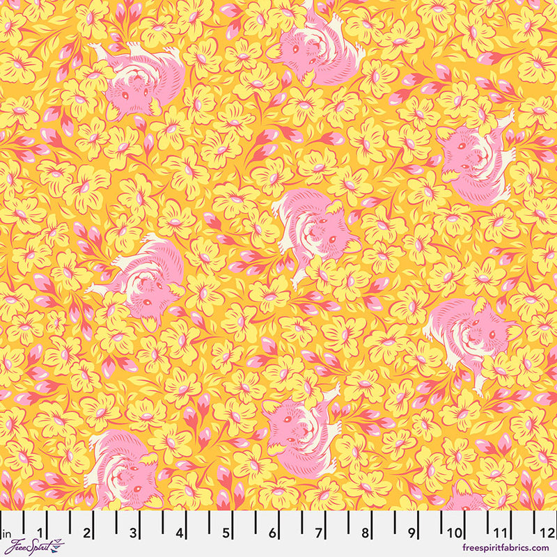 Besties Quilt Fabric by Tula Pink - Chubby Cheeks Hamsters in Buttercup Yellow - PWTP218.BUTTERCUP