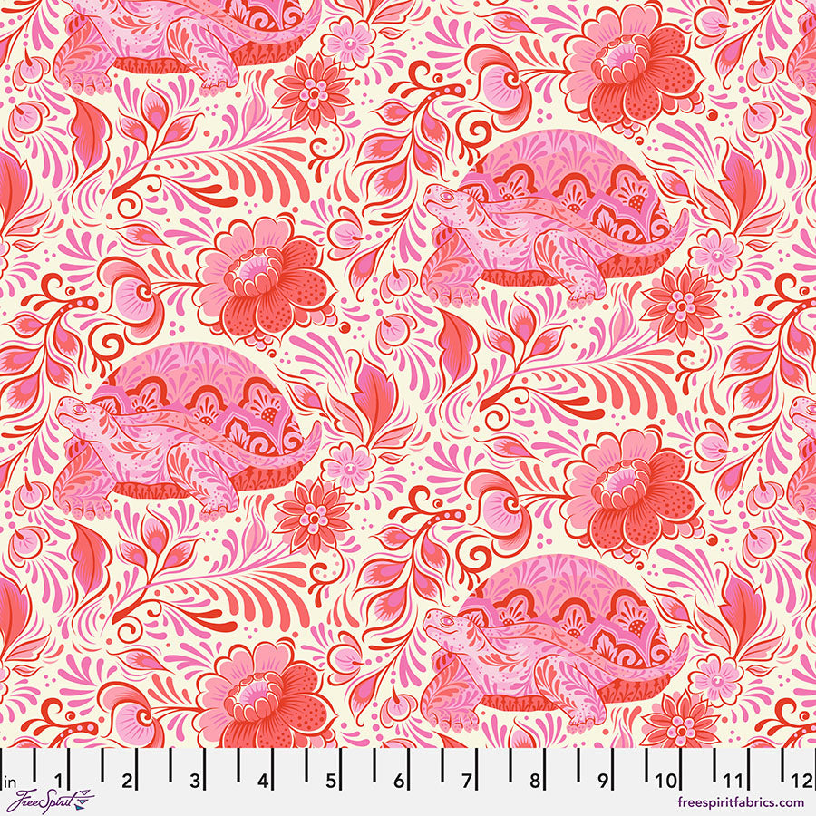 Besties Quilt Fabric by Tula Pink - No Rush Turtles in Blossom Pink - PWTP216.BLOSSOM