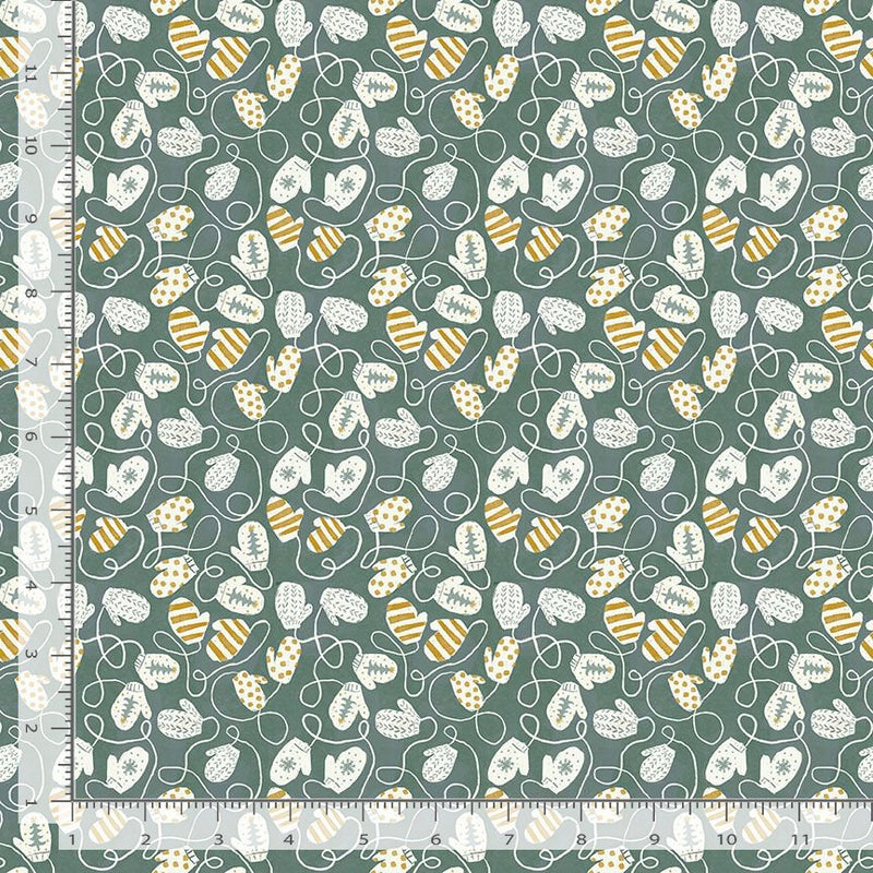 Best in Snow Quilt Fabric - Mittens in Green/Multi - STELLA-DCJ2494 MULTI