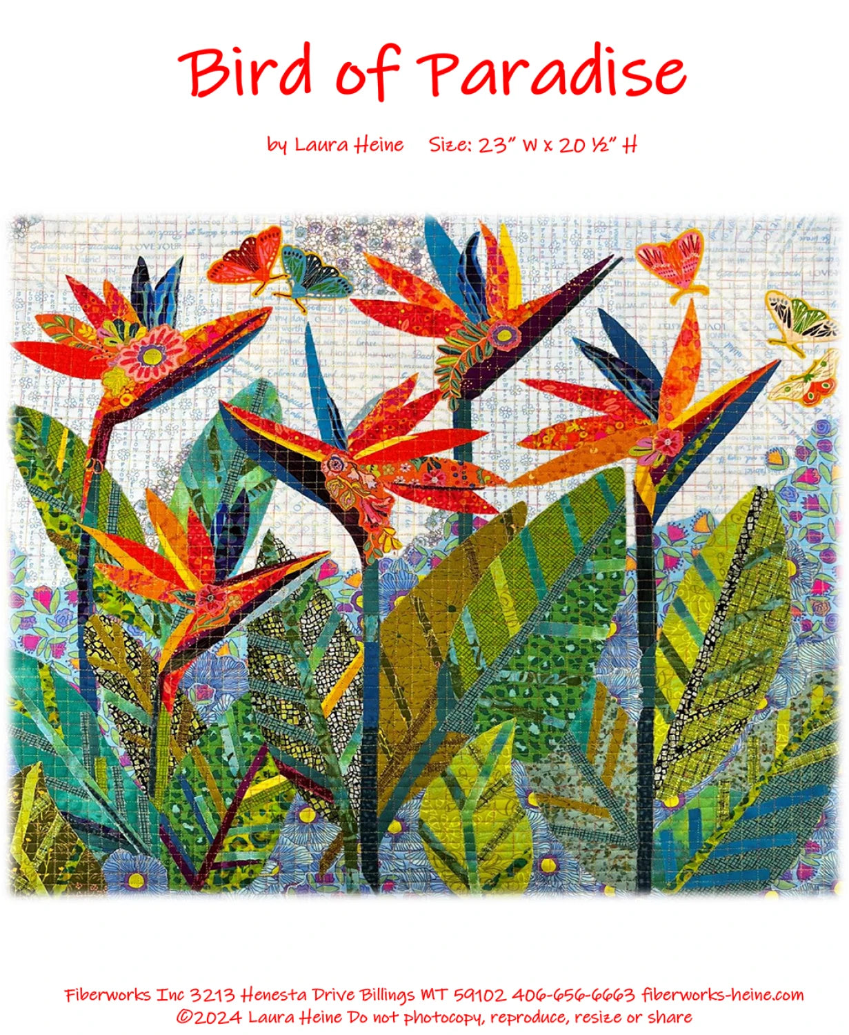 Bird of Paradise Collage Quilt Pattern by Laura Heine - FWLHBOP