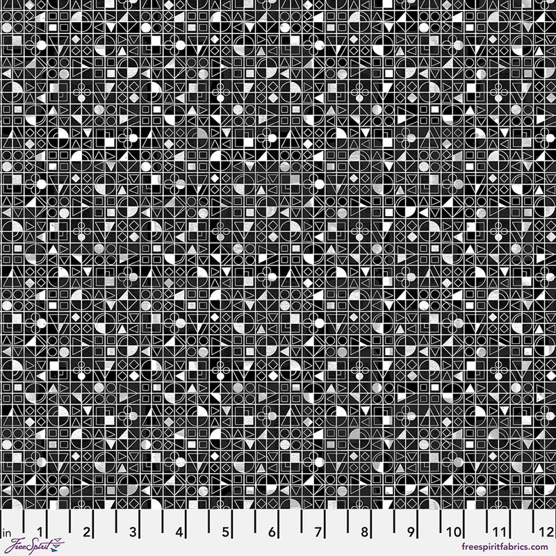 Black and White Musical Quilt Fabric - Sonata in Black - PWKP065.BLACK
