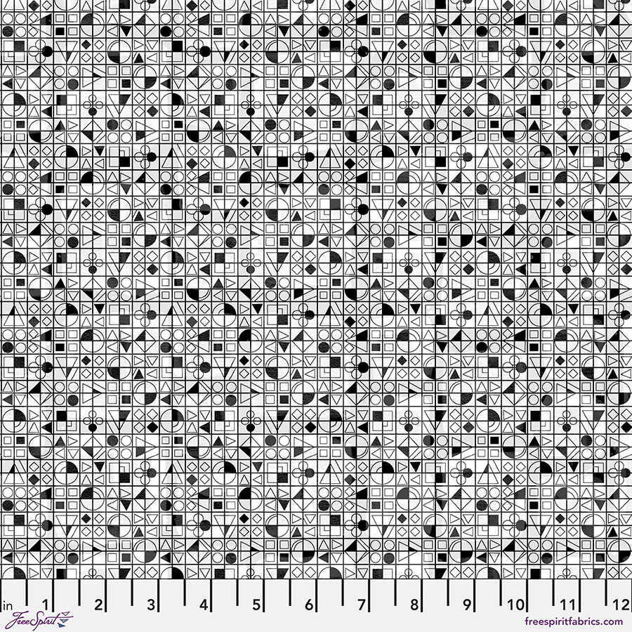 Black and White Musical Quilt Fabric - Sonata in White - PWKP065.WHITE