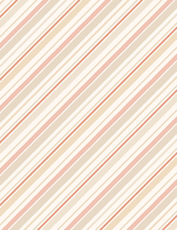 Blessed by Nature Quilt Fabric - Diagonal Stripe in Cream/Peach - 3041-17815-223