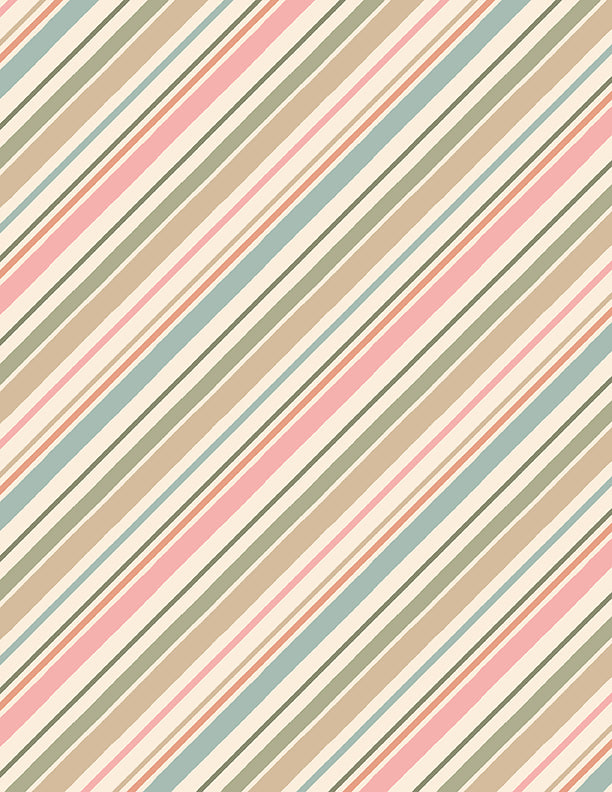 Blessed by Nature Quilt Fabric - Diagonal Stripe in Multi - 3041-17815-247