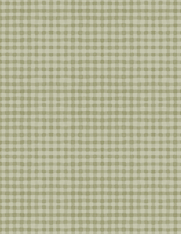 Blessed by Nature Quilt Fabric - Gingham in Green - 3041-17813-777