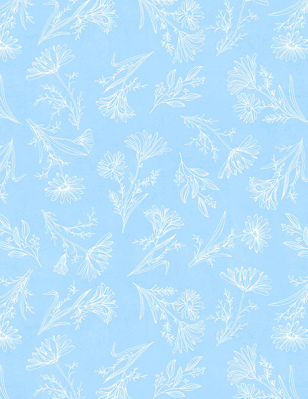 Blissful Blues Quilt Fabric - Floral Toile in Blue - 3074 49356 411