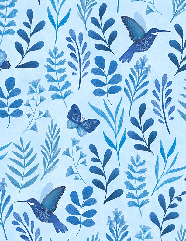 Blissful Blues Quilt Fabric - Large Floral All Over in Blue - 3074 49352 444