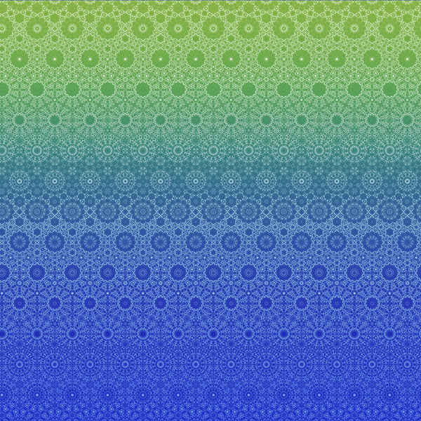 Bloom Quilt Fabric - Geometric Ombre in Ocean Blue/Green - Y5809-73 OCEAN