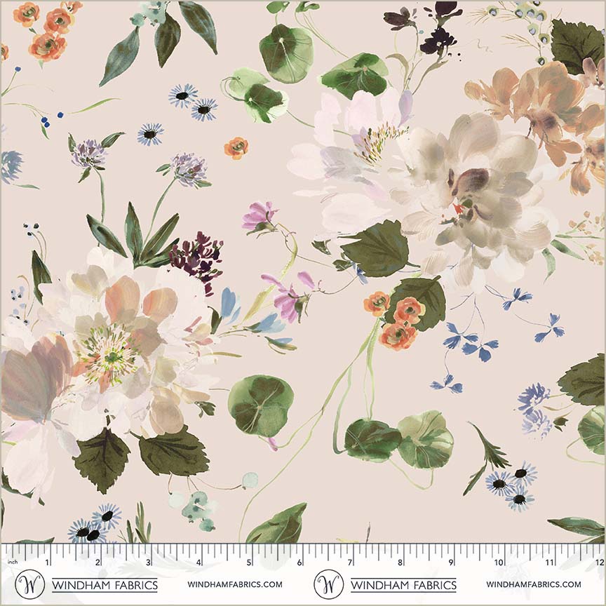 Bloomfield Quilt Fabric - Peony Garden in Shell Cream - 54872D-1