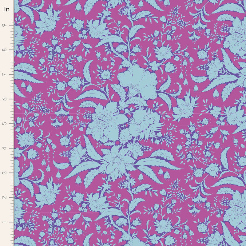 Bloomsville Quilt Fabric by Tilda - Abloom Blender in Plum Purple and Blue - 110078