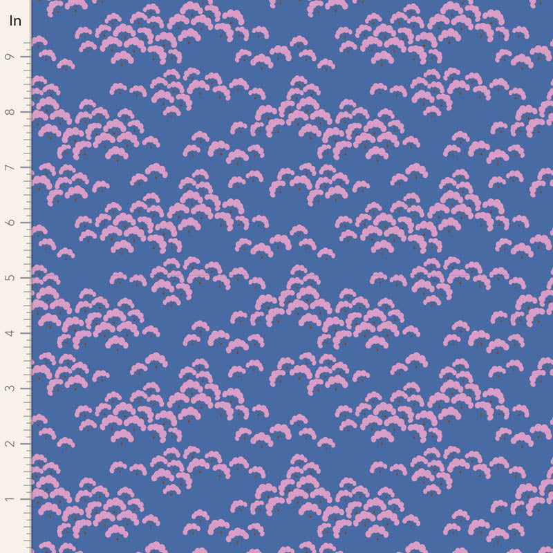 Bloomsville Quilt Fabric by Tilda - Cottonbloom in Blueberry Blue - 100510