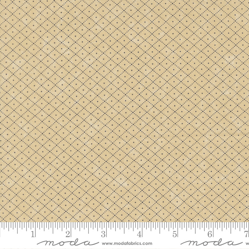 Bluebird's Nest Quilt Fabric - Check It in Tan - 9808 11