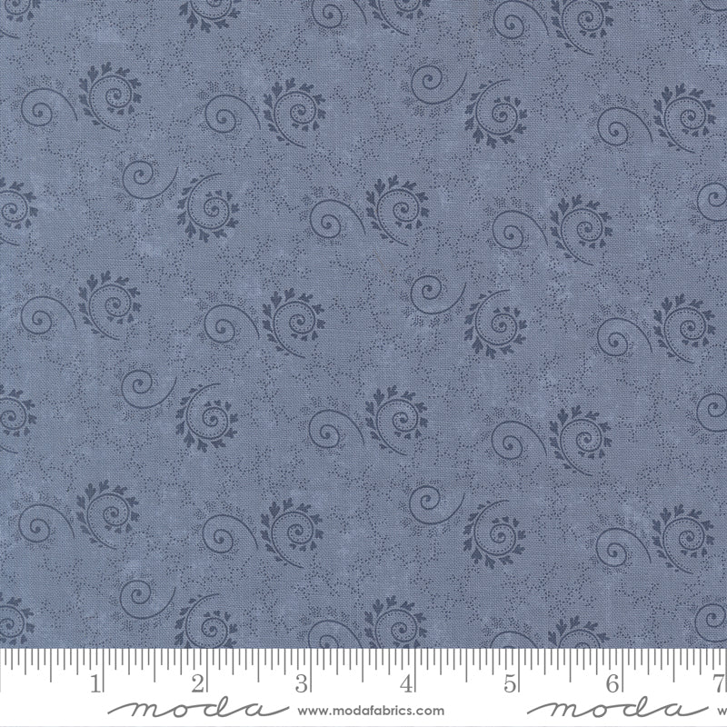 Bluebird's Nest Quilt Fabric - Swirls and Twirls in Light Blue - 9801 24