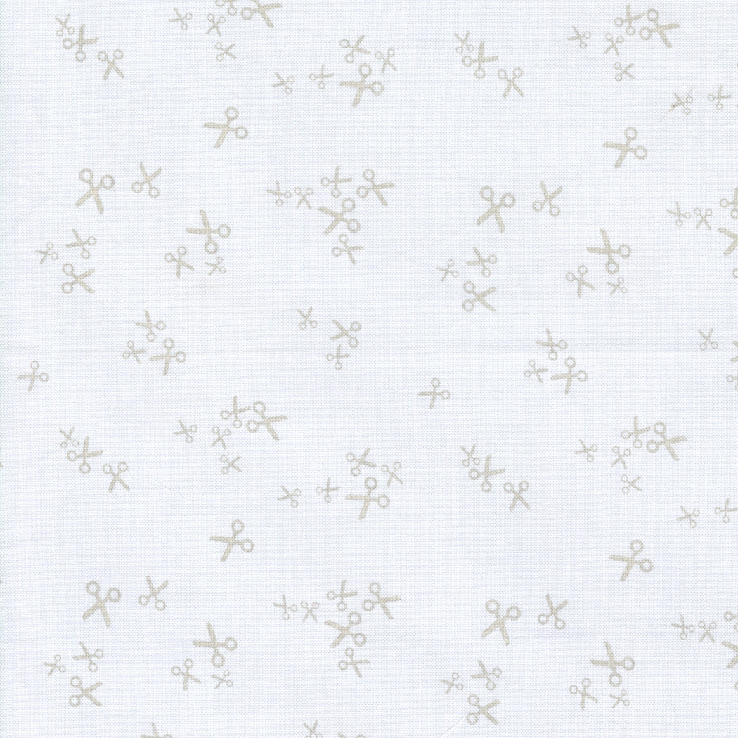 Bluish Quilt Fabric - Scissors in Chalk Gray - 1824 12
