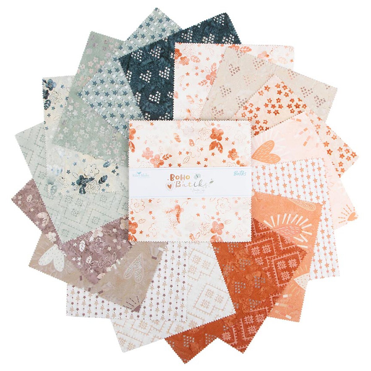 Boho Expressions Batik Quilt Fabric - 10" Stacker - set of 42 10" squares - 10-BT23777-42