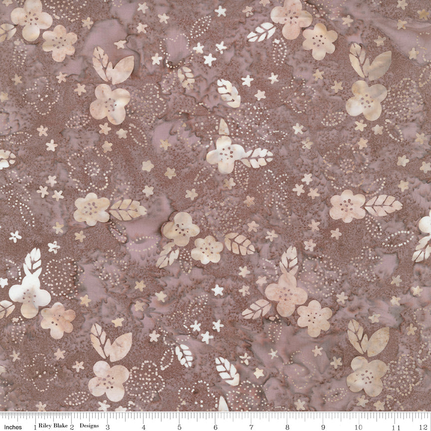 Boho Expressions Batik Quilt Fabric - Flower and Leaves Toss in Tapestry - BT23771-131