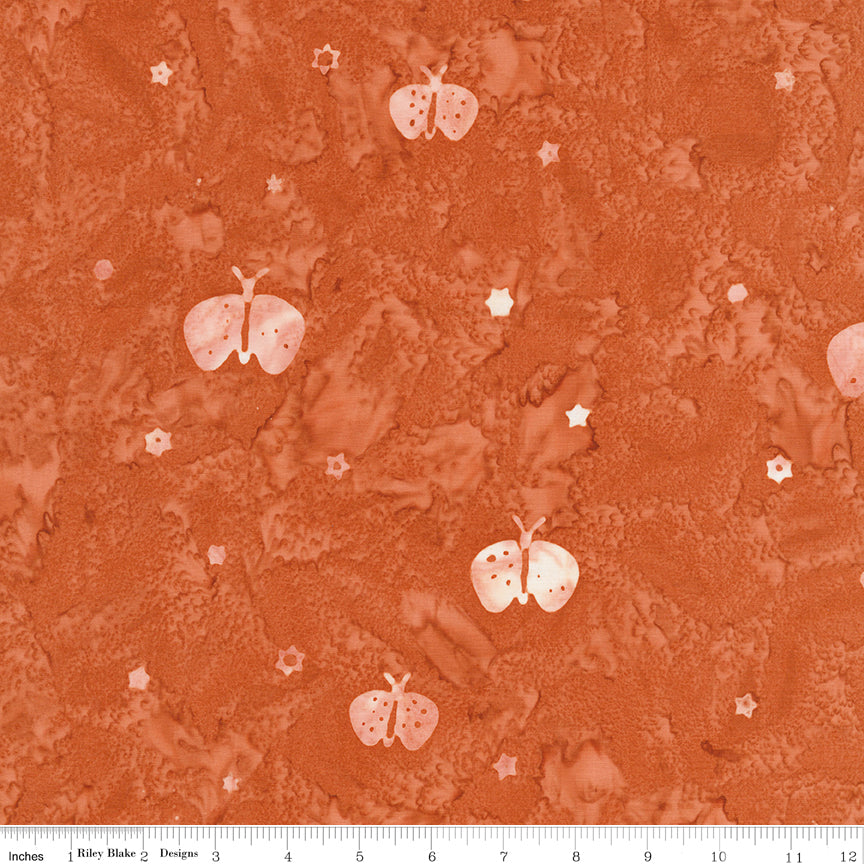 Boho Expressions Batik Quilt Fabric - Moths in Salmon Run - BT23773-242