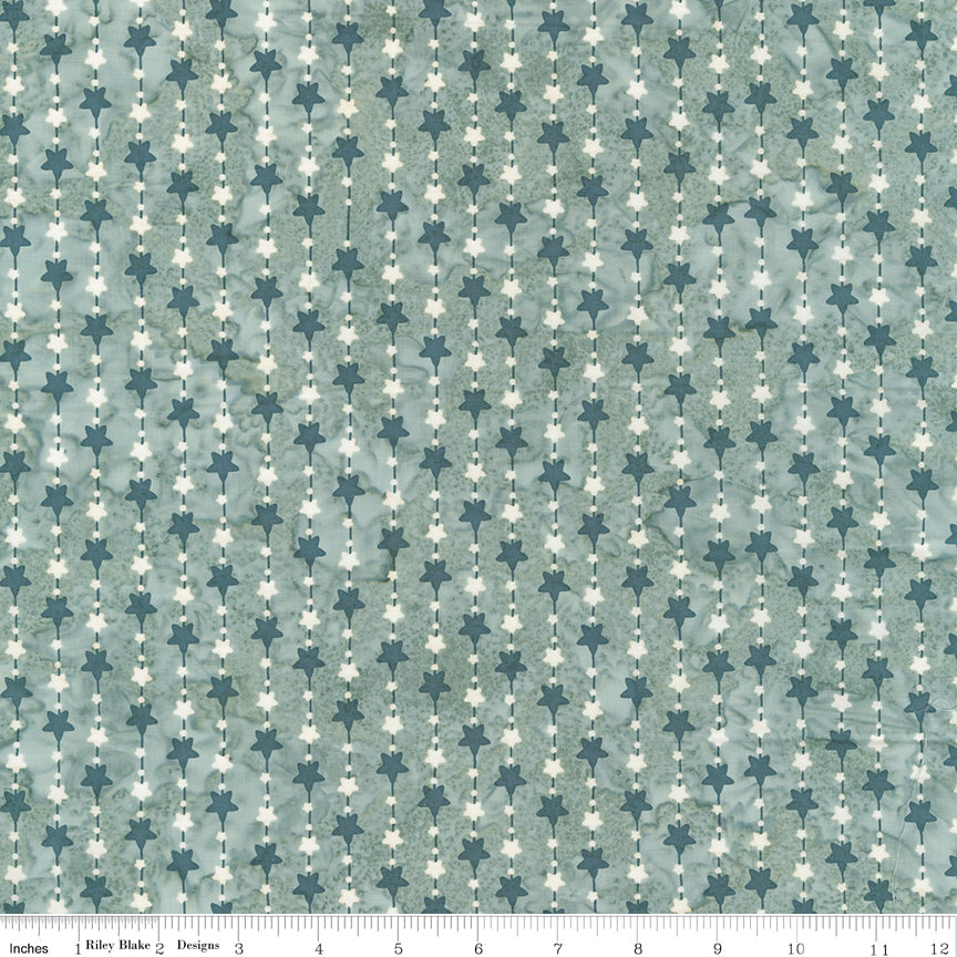 Boho Expressions Batik Quilt Fabric - Star Garland in Whispery Sage - BT23776-711