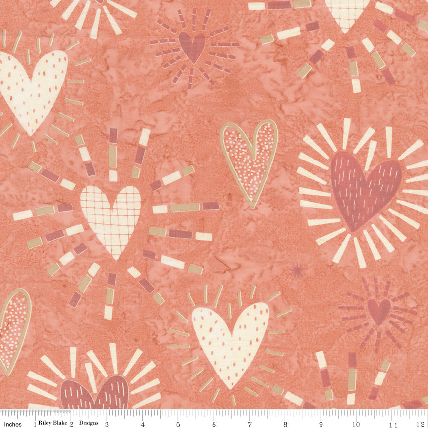 Boho Expressions Batik Quilt Fabric - Whimsical Hearts in Whimsical - BT23775-200