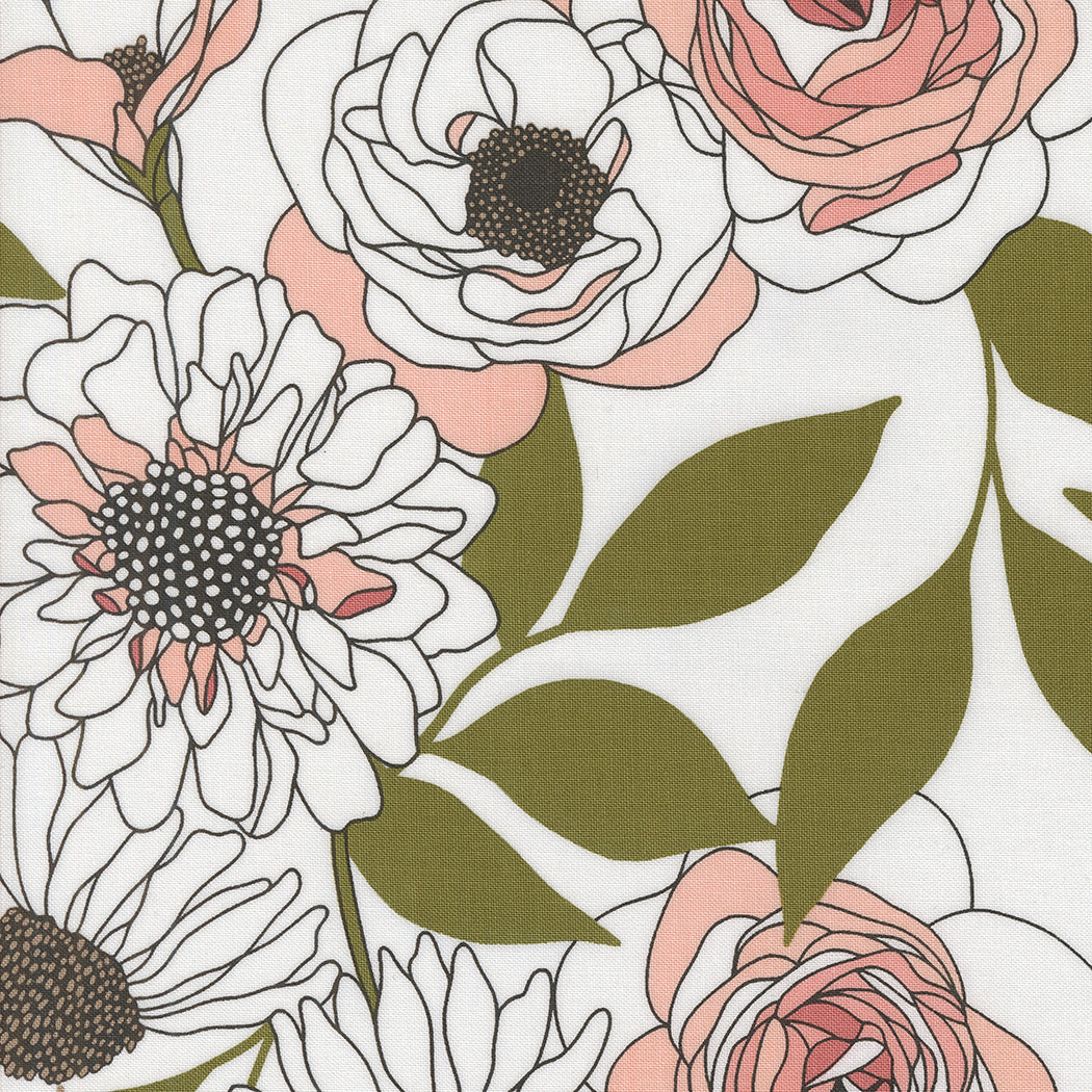Botany Quilt Fabric - Cabbage Rose in Paper Multi - 11550 11