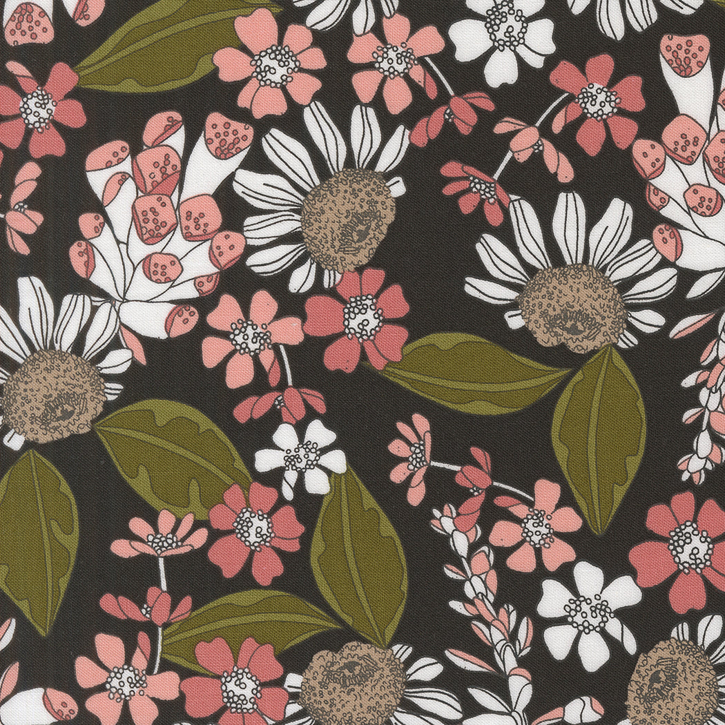 Botany Quilt Fabric - Garden Bouquet in Ink Black/Multi - 11552 12