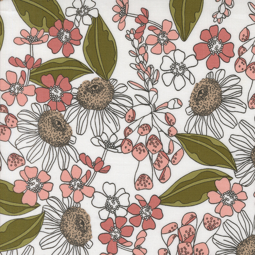 Botany Quilt Fabric - Garden Bouquet in Paper White/Multi - 11552 11