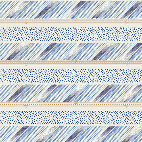 Bound 2.5 Edition Quilt Fabric - Dotted Slant Bound in Blue - BIN25111