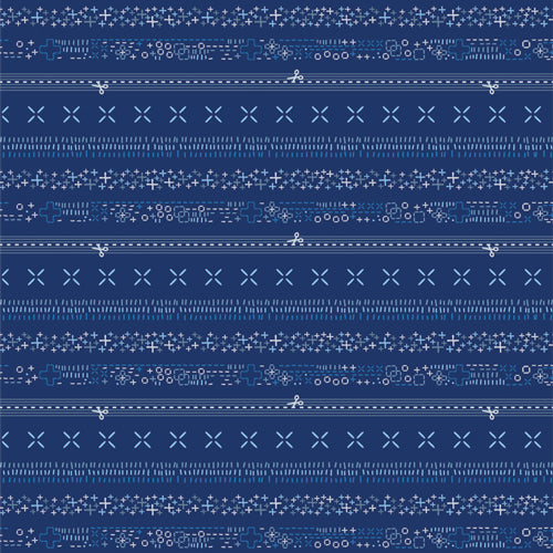 Bound 2.5 Edition Quilt Fabric - Stitched and Bound in Blue - BIN25114