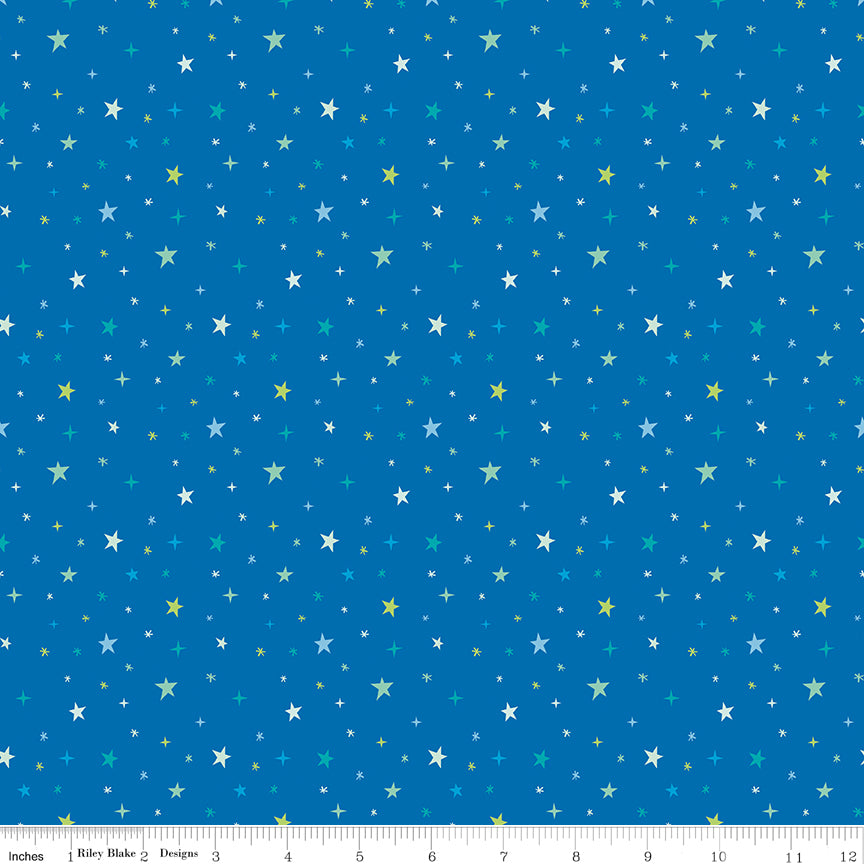 Brave Your Way Quilt Fabric - Beyond the Stars in Cobalt Blue - C18314-COBALT