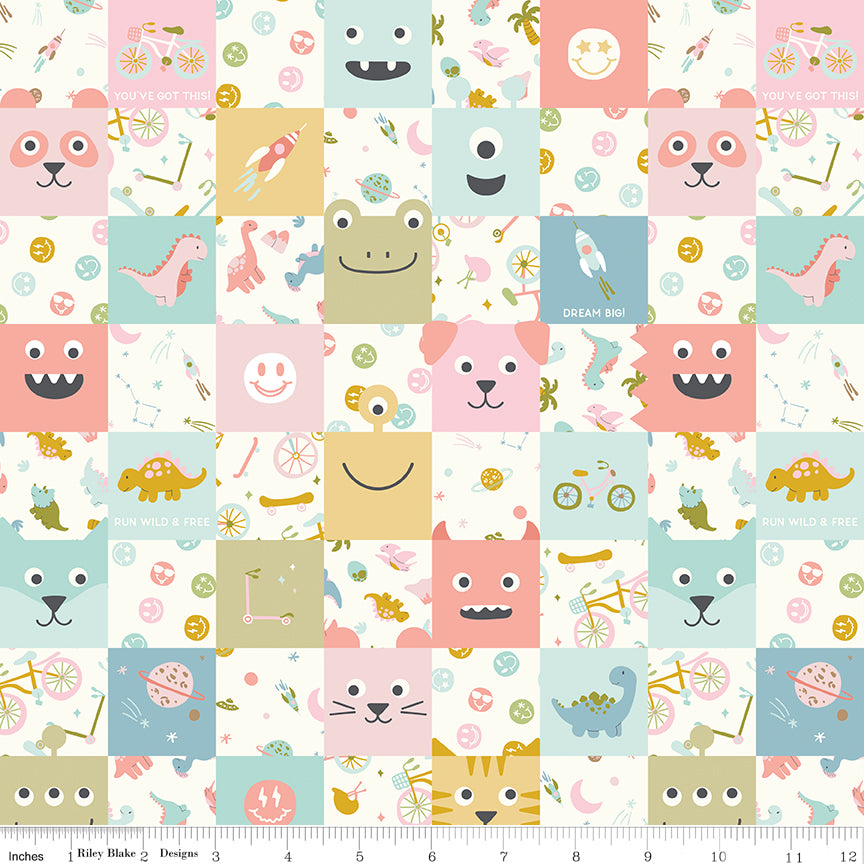 Brave Your Way Quilt Fabric - Cheater Print in Petal Pink - C18315-PETAL